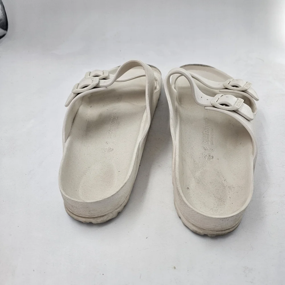 Birkenstock Arizona Essentials EVA Sandals White Double Buckle Slip On 43